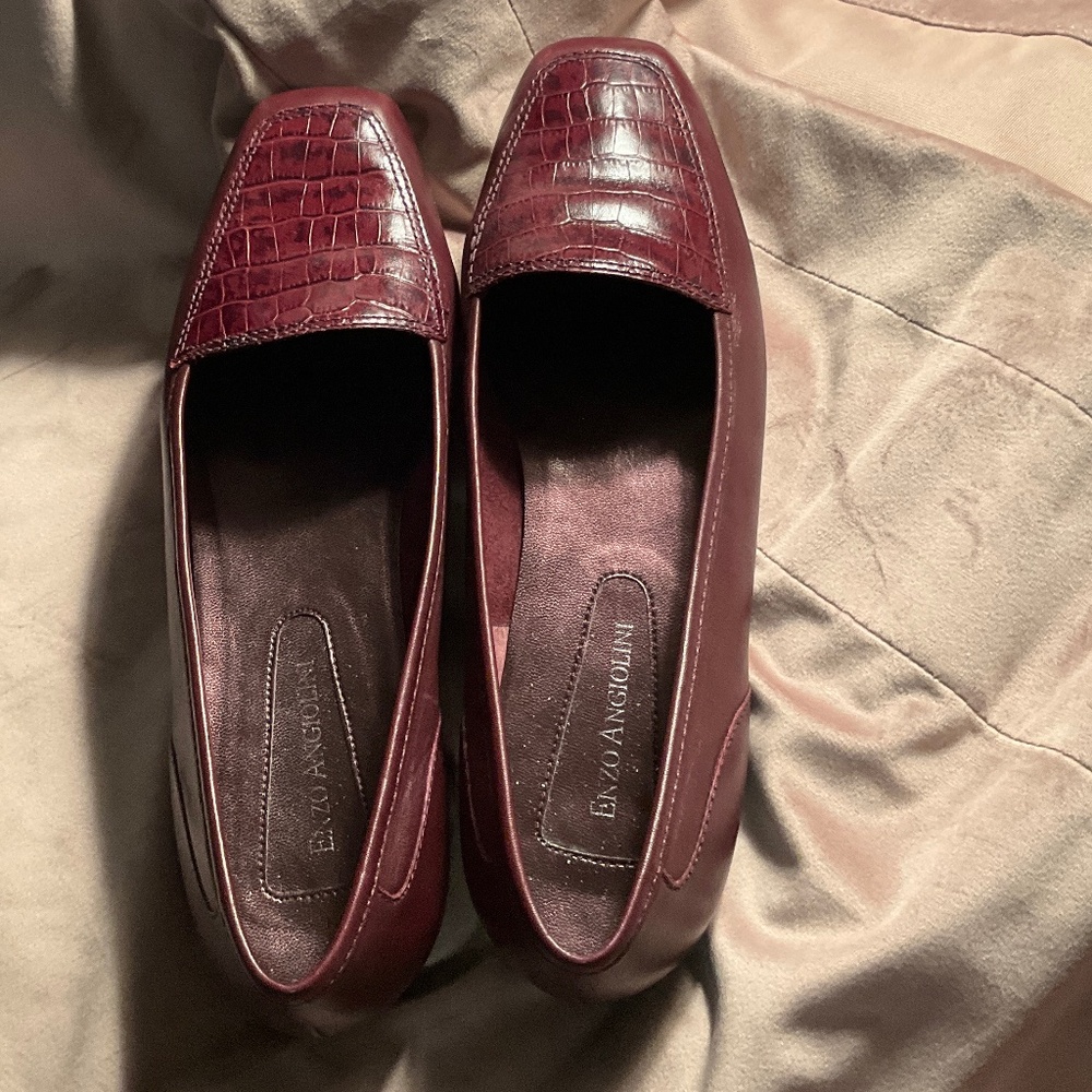 Classic ENZO‎ ANGIOLINI Liberty Cordovan Croc Leather Flats SZ 9M